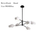 Lustre Branches Et Lampes Design Noir Blanc - 6 Lampes Luminaire Chambre