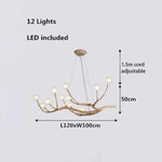 Lustre Branches Modernes Led 12 / Marron Chaude Luminaire Chambre