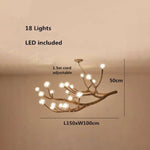 Lustre Branches Modernes Led 18 / Marron Chaude Luminaire Chambre