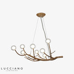 Lustre Branches Modernes Led 8 / Marron Chaude Luminaire Chambre