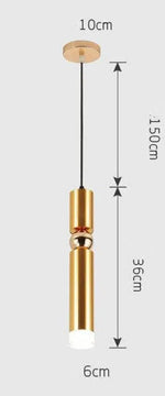 Lustre Chromé Led Cylindrique Simplicity A - 1 Lampe / Chaude Luminaire Doré