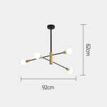 Lustre Constellation Noir Doré佟 4 Embouts Luminaire Chambre