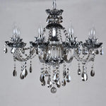 Lustre Cristal Baroque Gris Métallisé / A: 6 Lampes