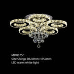 Lustre Cristal Led Luxe 5 Lampes - Chaude Luminaire Chambre