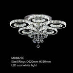 Lustre Cristal Led Luxe 5 Lampes - Froide Luminaire Chambre