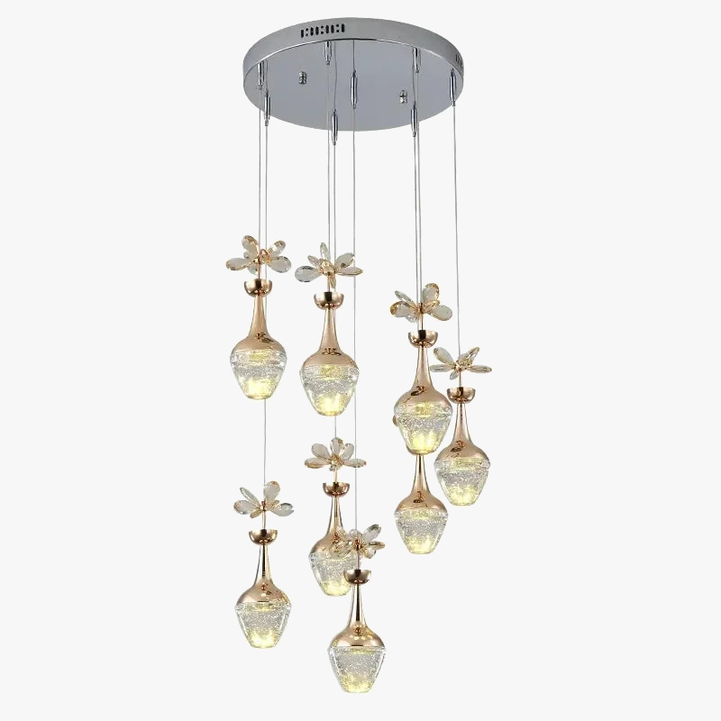 lustre de luxe en cristal avec led créatif minimaliste