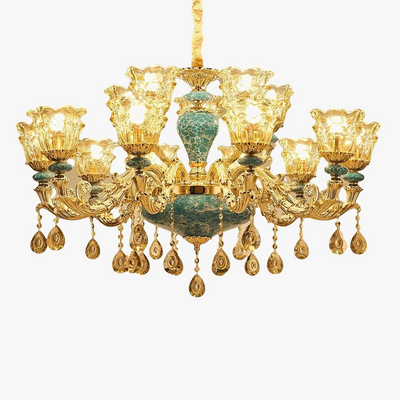 luxe kristallen en keramische kroonluchter voor elegante verlichting