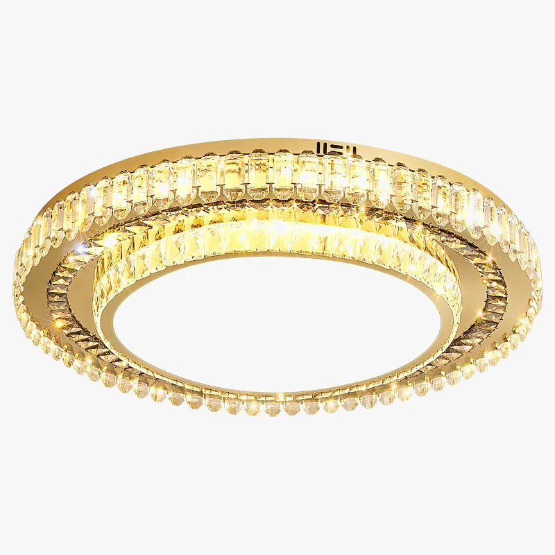 lustre de luxe moderne en verre de cristal led rond
