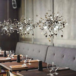 Lustre Design Arbre Chromé Feuilles Luminaire Chambre