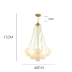 Lustre Design Boules En Verre Triz Doré - 40Cm Luminaire Chambre