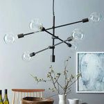 Lustre Design Line Verre Et Bras Luminaire Chambre