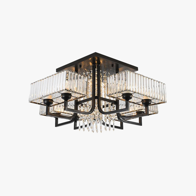 lustre dimmable en cristal pour un éclairage élégant