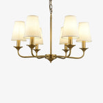 Lustre Doré Abat-Jours Royaux 6 Lampes Luminaire Chambre