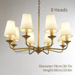 Lustre Doré Abat-Jours Royaux 8 Lampes Luminaire Chambre