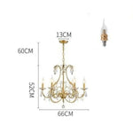 Lustre Doré Led Baroque Cristal 66 X 52Cm / Froide Luminaire Chambre