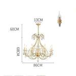 Lustre Doré Led Baroque Cristal 86 X 68Cm / Froide Luminaire Chambre