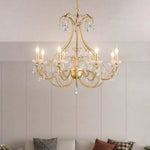 Lustre Doré Led Baroque Cristal Luminaire Chambre