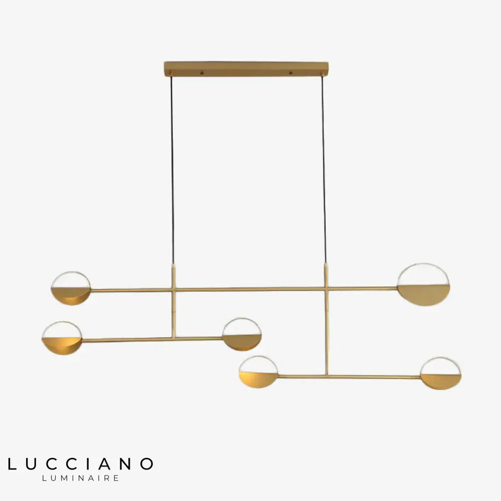 Lustre Doré Zev Cercle Minimaliste 6 Lumières - Luminaire Chambre