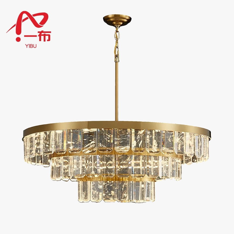 lustre en cristal multicouche nuage et brume pour hôtel avec corps en acier