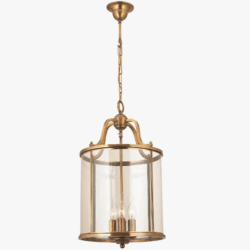 lustre en cuivre style vintage américain avec cage à oiseaux