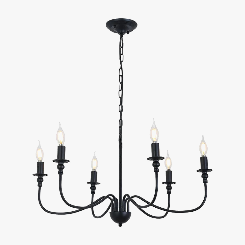 Lustre fer noir design moderne