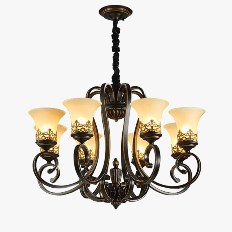 lustre en métal vintage style européen rétro pour éclairage intérieur
