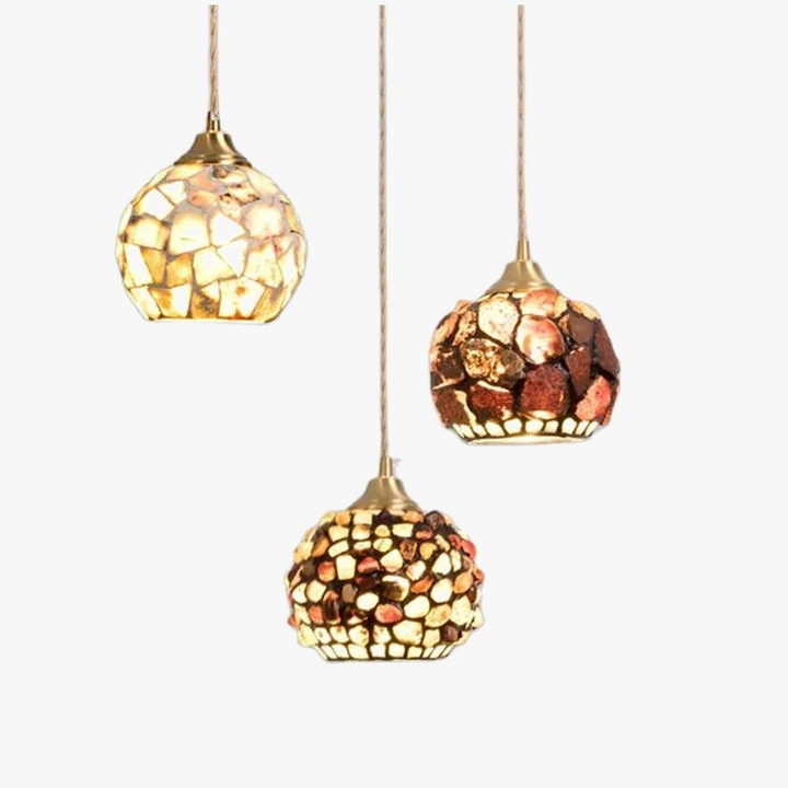 Elegant Scandinavian Glass Shell Chandelier