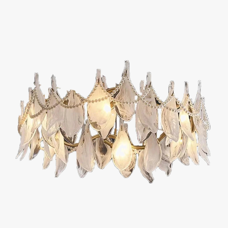 lustre en verre dépoli créatif design moderne élégant en perles