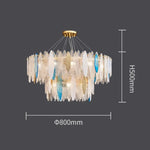 Lustre En Verre Moderne Valentina 2 80Cm Level Blue / Froide Luminaire Chambre