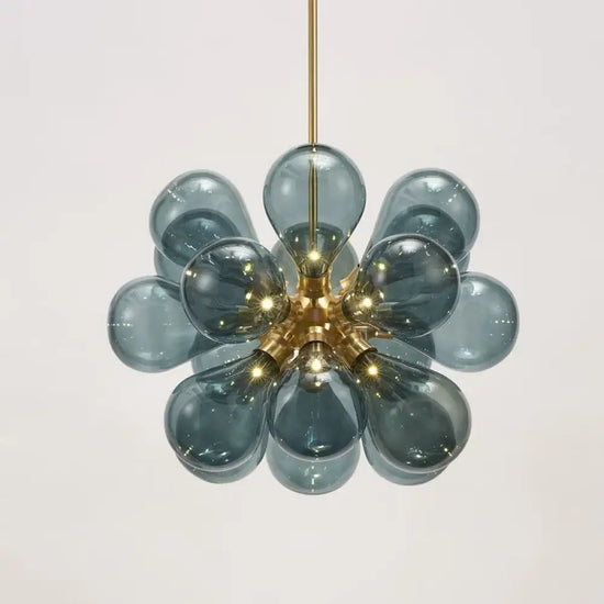 Lustre à 5 lumières en fer, verre et rose avec décor en céramique Lustre à 5 lumières en fer, verre et rose avec décor en céramique