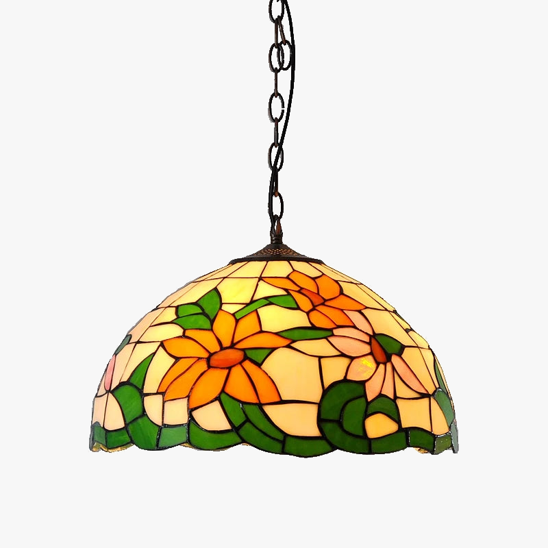 Lustre tournesol en verre rustique chic