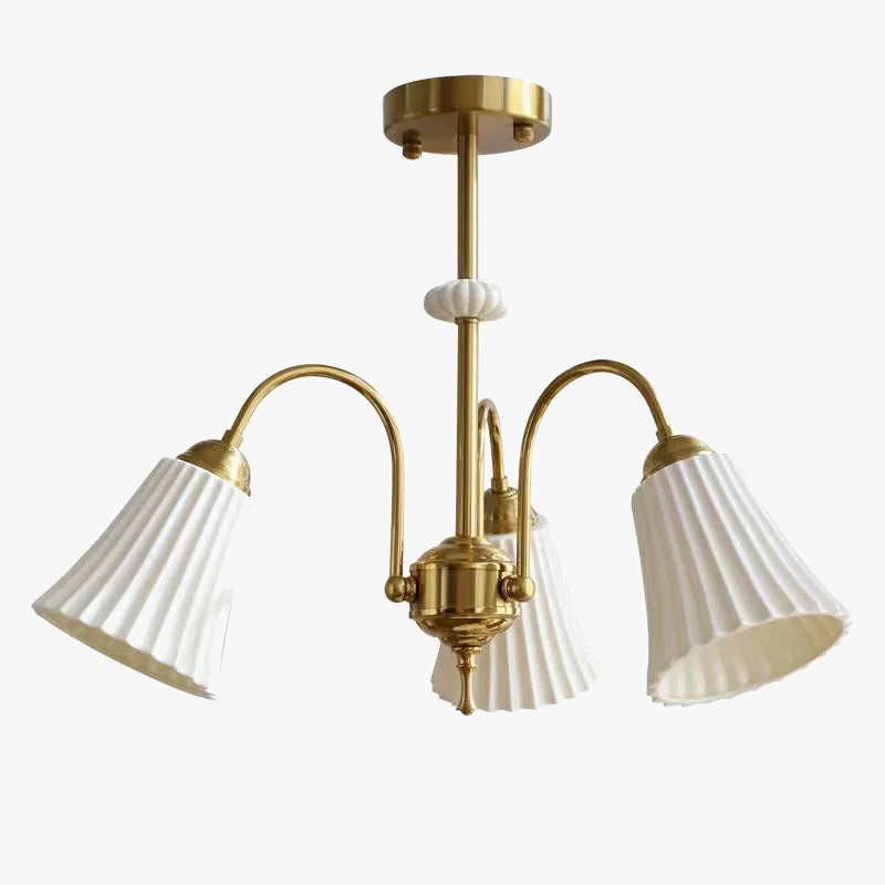 Lustre de style français rétro en céramique blanche