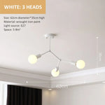 Lustre Industriel Led Branches Métalliques Blanc - 3 Embouts Luminaire Chambre