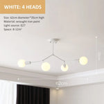 Lustre Industriel Led Branches Métalliques Blanc - 4 Embouts Luminaire Chambre