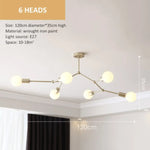 Lustre Industriel Led Branches Métalliques Luminaire Chambre