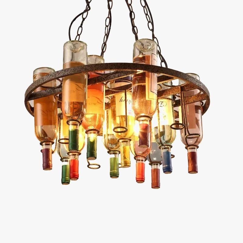 Lustre Vintage en Bois et Métal