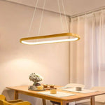 Lustre Led Anneau Bois Design Luminaire Chambre