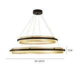 Lustre Led Anneau Métal Doré Luxe 80Cm Et 60Cm Luminaire Chambre