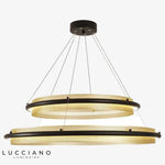 Lustre Led Anneau Métal Doré Luxe Luminaire Chambre