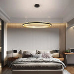 Lustre Led Anneau Métal Doré Luxe Luminaire Chambre