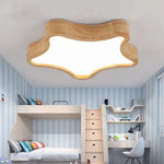 Lustre Led Bois Étoile Moderne Luminaire Chambre