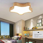 Lustre Led Bois Étoile Moderne Luminaire Chambre