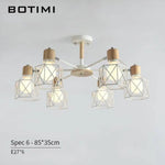 Lustre Led Bois Moderne Métallique 6 Lampes Luminaire Chambre