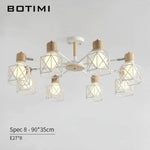 Lustre Led Bois Moderne Métallique 8 Lampes Luminaire Chambre