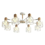 Lustre Led Bois Moderne Métallique Luminaire Chambre