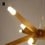 Lustre Led Branches Bois Design Luminaire Chambre