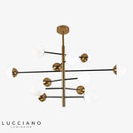 Lustre Led Branches Boules Verre Designer Luminaire Chambre