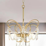 Lustre Led Branches Dorées Cristal Luminaire Chambre