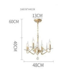 Lustre Led Branches Dorées Crystal 48 X 40Cm / Froide Luminaire Chambre