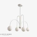 Lustre Led Branches Dorées Design 4 Lampes - Blanc Luminaire Chambre